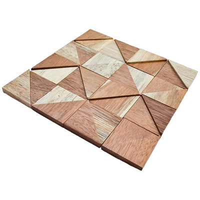 Holz Wandverkleidung Merbau Mosaik-Look 3D | 30×30 cm