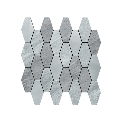 Selbstklebende Mosaikfliesen Metall | Picket Silber | 30×30 cm | Küche, Bad & WC