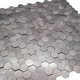 Selbstklebende Mosaikfliesen Metall | Mini Hexagon 3D Anthrazit | 29,8×30,7 cm | Küche, Bad & WC
