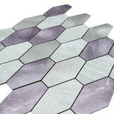 Selbstklebende Mosaikfliesen Metall | Picket Grau | 30×30 cm | Küche, Bad & WC