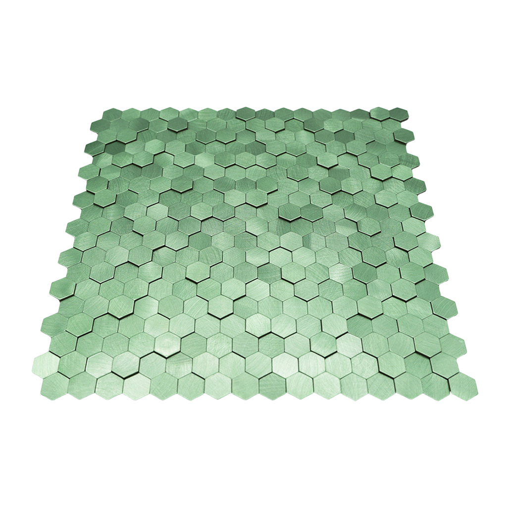 Selbstklebende Mosaikfliesen Metall | Mini Hexagon 3D Pastellgrün | 29,8×30,7 cm | Küche, Bad & WC
