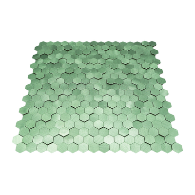 Selbstklebende Mosaikfliesen Metall | Mini Hexagon 3D Pastellgrün | 29,8×30,7 cm | Küche, Bad & WC