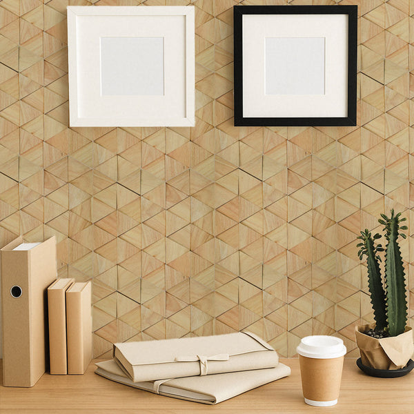 Holz Mosaikpaneele  | Rubberwood Compact | 28×30 cm | Holzfliese