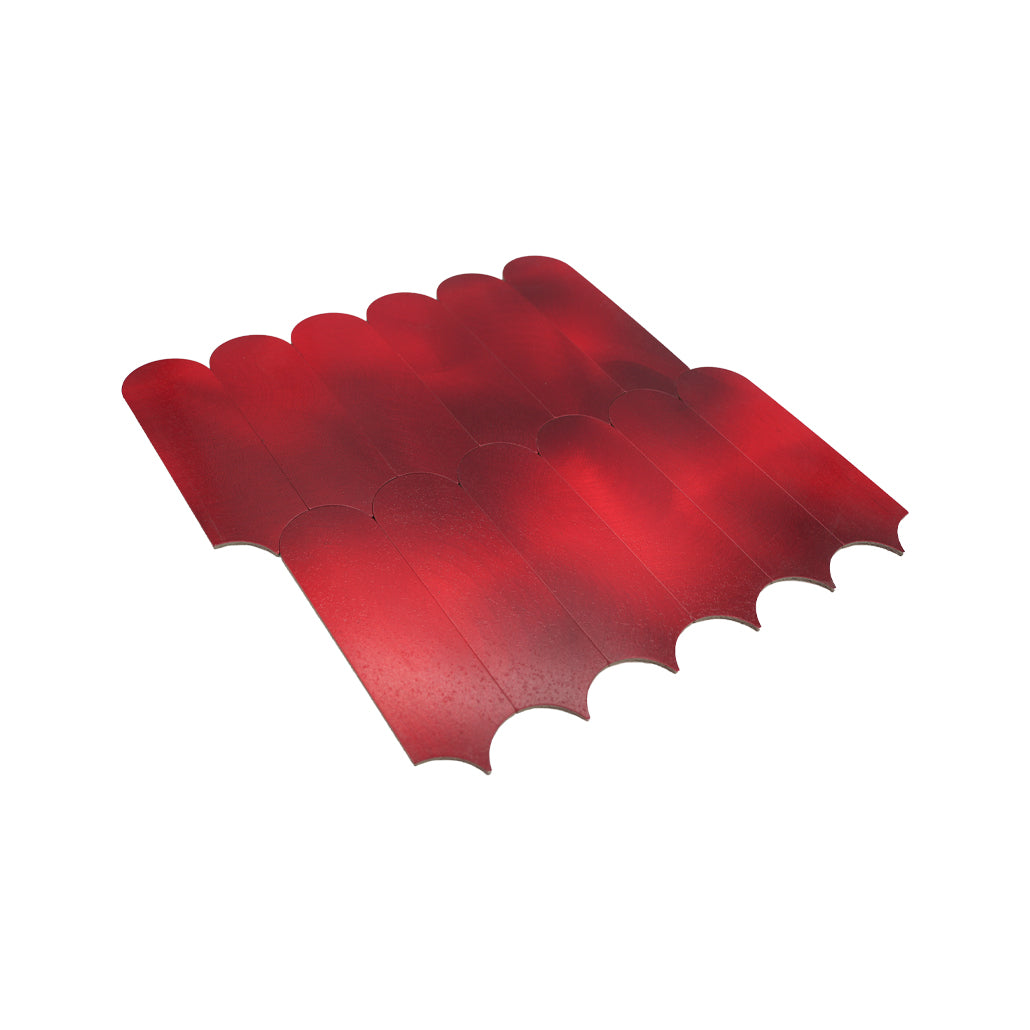 Selbstklebende Mosaikfliesen Metall | Bogen Rot | 28,8×29,8 cm | Küche, Bad & WC