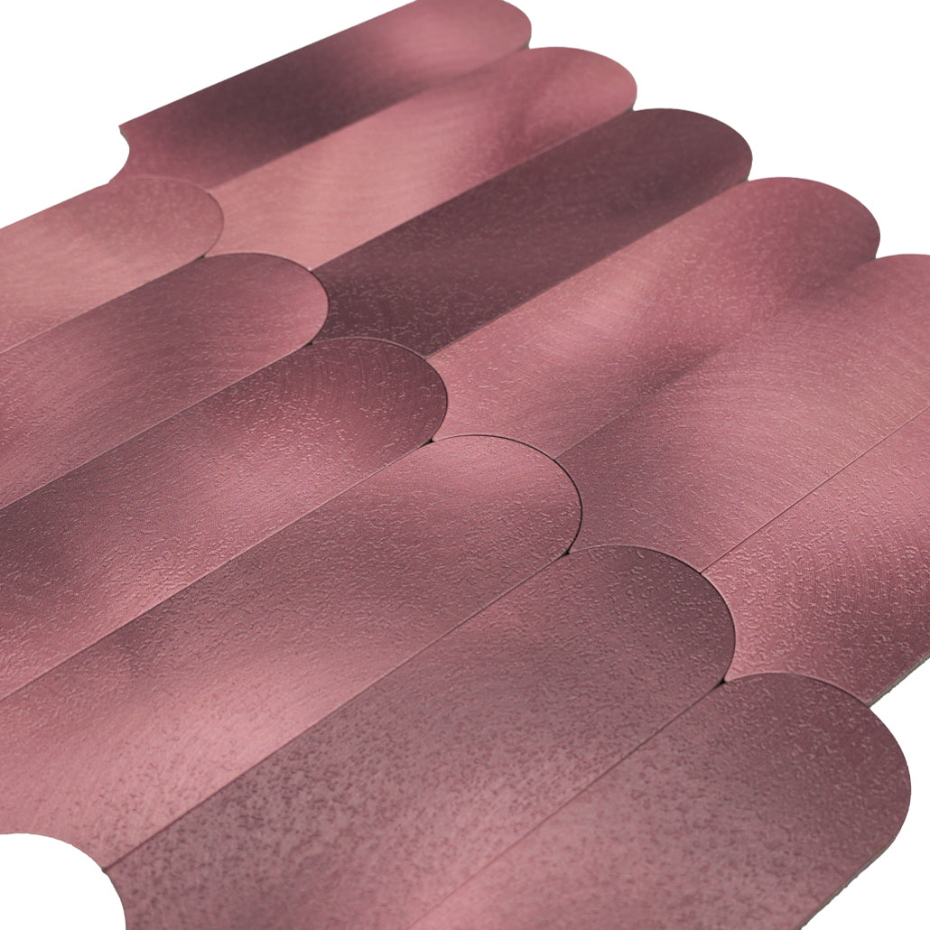 Selbstklebende Mosaikfliesen Metall | Bogen Rosa | 28,8×29,8 cm | Küche, Bad & WC