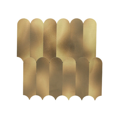 Selbstklebende Mosaikfliesen Metall | Bogen Gold | 28,8×29,8 cm | Küche, Bad & WC