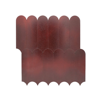 Selbstklebende Mosaikfliesen Metall | Bogen Bordeaux | 28,8×29,8 cm | Küche, Bad & WC