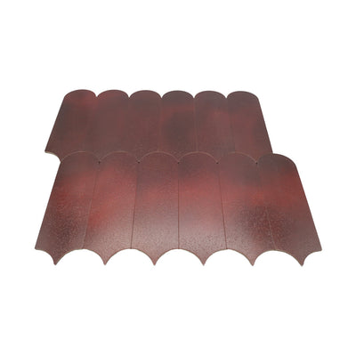 Selbstklebende Mosaikfliesen Metall | Bogen Bordeaux | 28,8×29,8 cm | Küche, Bad & WC