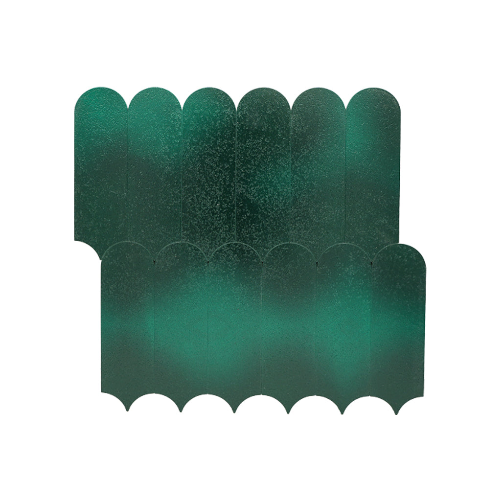 Selbstklebende Mosaikfliesen Metall | Bogen Dunkelgrün | 28,8×29,8 cm | Küche, Bad & WC