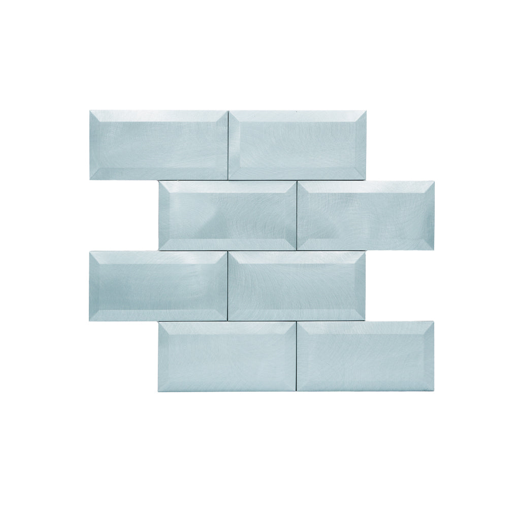 Selbstklebende Mosaikfliesen Metall | Metro 3D Blau | 30,5×30,5 cm | Küche, Bad & WC