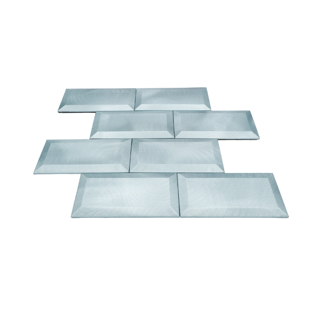 Selbstklebende Mosaikfliesen Metall | Metro 3D Blau | 30,5×30,5 cm | Küche, Bad & WC