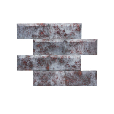 Selbstklebende Mosaikfliesen Metall | Metro 3D Grau | 30,5×30,5 cm | Küche, Bad & WC