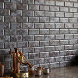 Selbstklebende Mosaikfliesen Metall | Metro 3D Grau | 30,5×30,5 cm | Küche, Bad & WC
