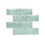 Selbstklebende Mosaikfliesen Metall | Metro 3D Pastellgrün | 30,5×30,5 cm | Küche, Bad & WC