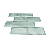 Selbstklebende Mosaikfliesen Metall | Metro 3D Pastellgrün | 30,5×30,5 cm | Küche, Bad & WC