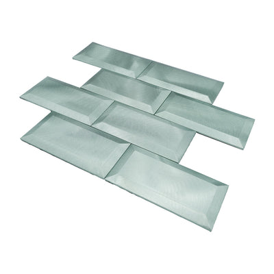 Selbstklebende Mosaikfliesen Metall | Metro 3D Pastellgrün | 30,5×30,5 cm | Küche, Bad & WC