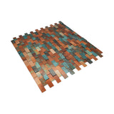Selbstklebende Mosaikfliesen Metall | Riemchen 3D Patina Kupfer | 30×29,8 cm | Küche, Bad & WC