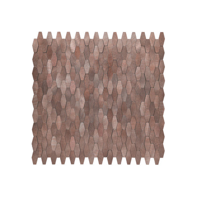 Selbstklebende Mosaikfliesen Metall | Picket 3D Dunkelkupfer | 31×30 cm | Küche, Bad & WC