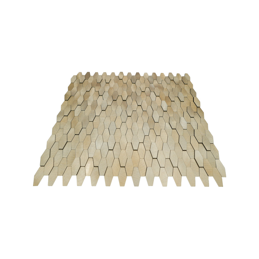 Selbstklebende Mosaikfliesen Metall | Picket 3D Gold | 31×30 cm | Küche, Bad & WC