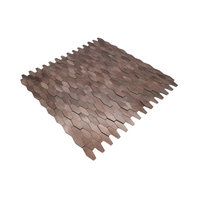 Selbstklebende Mosaikfliesen Metall | Picket 3D Dunkelkupfer | 31×30 cm | Küche, Bad & WC