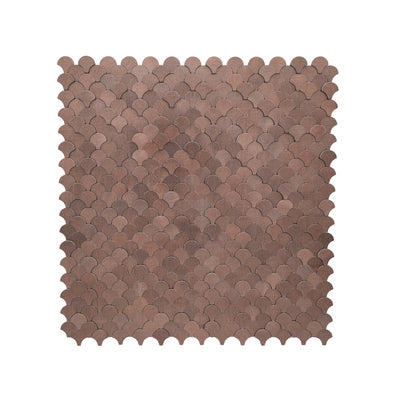 Selbstklebende Mosaikfliesen Metall | Fischschuppe 3D Dunkelkupfer | 28,8×29,8 cm | Küche, Bad & WC
