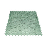 Selbstklebende Mosaikfliesen Metall | Fischschuppe 3D Pastellgrün | 28,8×29,8 cm | Küche, Bad & WC