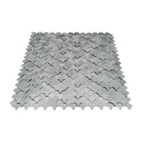 Selbstklebende Mosaikfliesen Metall | Fischschuppe 3D Silber | 28,8×29,8 cm | Küche, Bad & WC