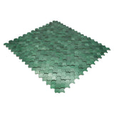 Selbstklebende Mosaikfliesen Metall | Fischschuppe 3D Dunkelgrün | 28,8×29,8 cm | Küche, Bad & WC