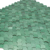 Selbstklebende Mosaikfliesen Metall | Fischschuppe 3D Dunkelgrün | 28,8×29,8 cm | Küche, Bad & WC