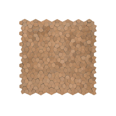 Selbstklebende Mosaikfliesen Metall | Pentagon 3D Lachs | 28,2×28,2 cm | Küche, Bad & WC