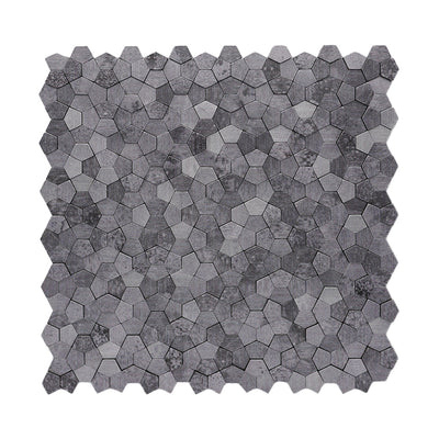 Selbstklebende Mosaikfliesen Metall | Pentagon 3D Grau | 28,2×28,2 cm | Küche, Bad & WC