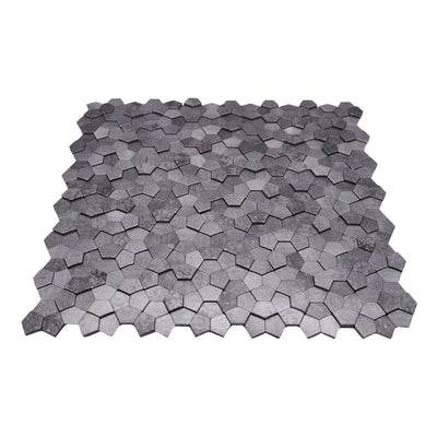 Selbstklebende Mosaikfliesen Metall | Pentagon 3D Grau | 28,2×28,2 cm | Küche, Bad & WC