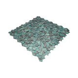 Selbstklebende Mosaikfliesen Metall | Pentagon 3D Patina Kupfer | 28,2×28,2 cm | Küche, Bad & WC
