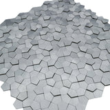 Selbstklebende Mosaikfliesen Metall | Pentagon 3D Silber | 28,2×28,2 cm | Küche, Bad & WC