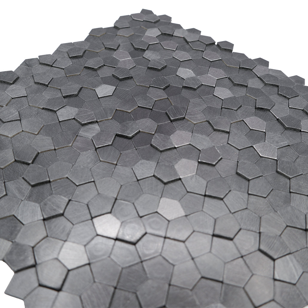 Selbstklebende Mosaikfliesen Metall | Pentagon 3D Anthrazit | 28,2×28,2 cm | Küche, Bad & WC