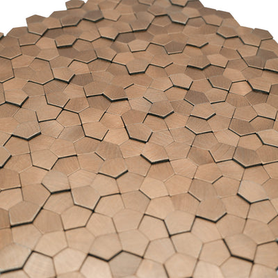 Selbstklebende Mosaikfliesen Metall | Pentagon 3D Lachs | 28,2×28,2 cm | Küche, Bad & WC