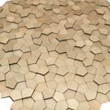 Selbstklebende Mosaikfliesen Metall | Pentagon 3D Champagner | 28,2×28,2 cm | Küche, Bad & WC