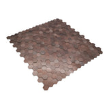 Selbstklebende Mosaikfliesen Metall | Mini Hexagon 3D Dunkelkupfer | 29,8×30,7 cm | Küche, Bad & WC