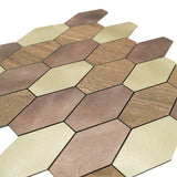 Selbstklebende Mosaikpaneele | Picket Braun | 30×30 cm | Metall