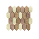 Selbstklebende Mosaikfliesen Metall | Picket Champagner | 30×30 cm | Küche, Bad & WC