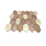 Selbstklebende Mosaikfliesen Metall | Picket Champagner | 30×30 cm | Küche, Bad & WC