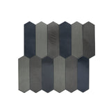 Selbstklebende Mosaikfliesen Metall | Picket Blau | 28,2×27,3 cm | Küche, Bad & WC