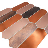 Selbstklebende Mosaikpaneele | Picket Braun | 28,2×27,3 cm | Metall