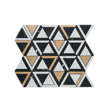 Selbstklebende Mosaikpaneele | Dreieck Schwarz | 28,7×33,1 cm | Metall
