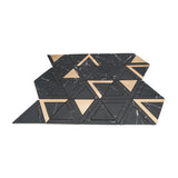 Selbstklebende Mosaikpaneele | Dreieck Schwarz | 28,7×33,1 cm | Metall