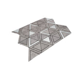 Selbstklebende Mosaikpaneele | Dreieck Grau | 28,7×33,1 cm | Metall