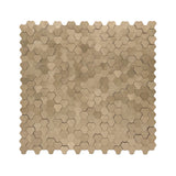 Selbstklebende Mosaikfliesen Metall | Dreipass 3D Champagner | 30,5×29,6 cm | Küche, Bad & WC