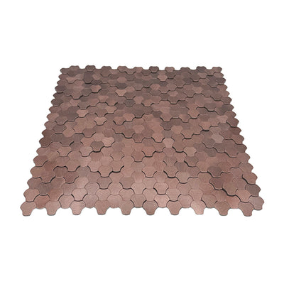 Selbstklebende Mosaikfliesen Metall | Dreipass 3D Bronze | 30,5×29,6 cm | Küche, Bad & WC
