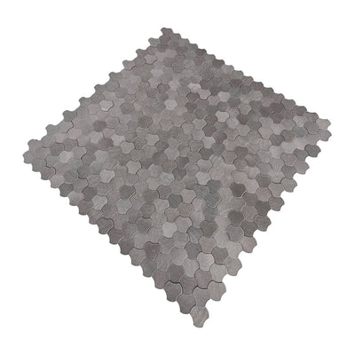 Selbstklebende Mosaikfliesen Metall | Dreipass 3D Anthrazit | 30,5×29,6 cm | Küche, Bad & WC