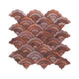 Selbstklebende Mosaikfliesen Metall | Fächer Kupfer | 26,8×28,1 cm | Küche, Bad & WC